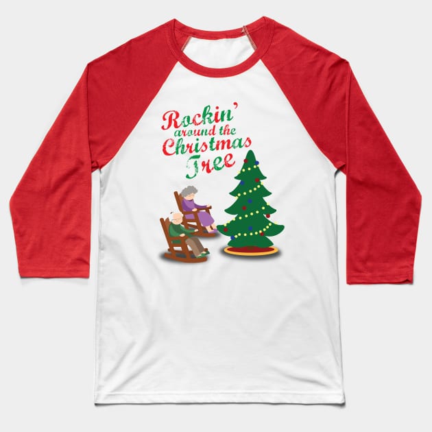 Rocking Around the Christmas Tree Chair Baseball T-Shirt by FalconArt